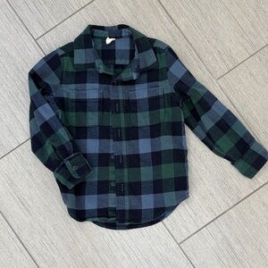GAP Kids Plaid Shirt in Navy and Forest Green